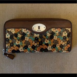 Fossil Key-Per Floral Long Wallet